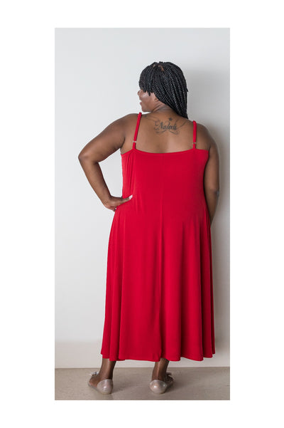 ANNE SLIP DRESS - RED