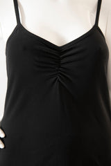 zoom in of our black cami with gather neck on the mannequin