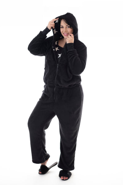 SNOWBALL ONESIE – BLACK/STAR