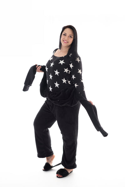 SNOWBALL ONESIE – BLACK/STAR