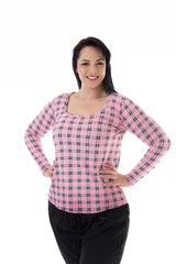 PJ CAMI TOP – PINK TARTAN PRINT