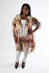 EMILY JACKET - GREY/SIENNA PRINT