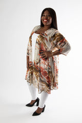 EMILY JACKET - GREY/SIENNA PRINT