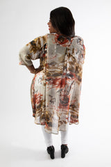 EMILY JACKET - GREY/SIENNA PRINT
