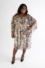 Shapely model flaunting our sophia midi dress 